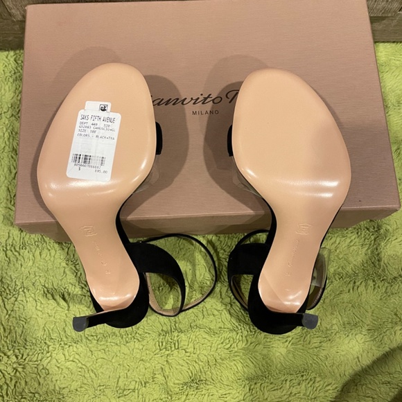 Gianvito Rossi Camoscio Black Suede High Heel Sandals - Picture 7 of 7